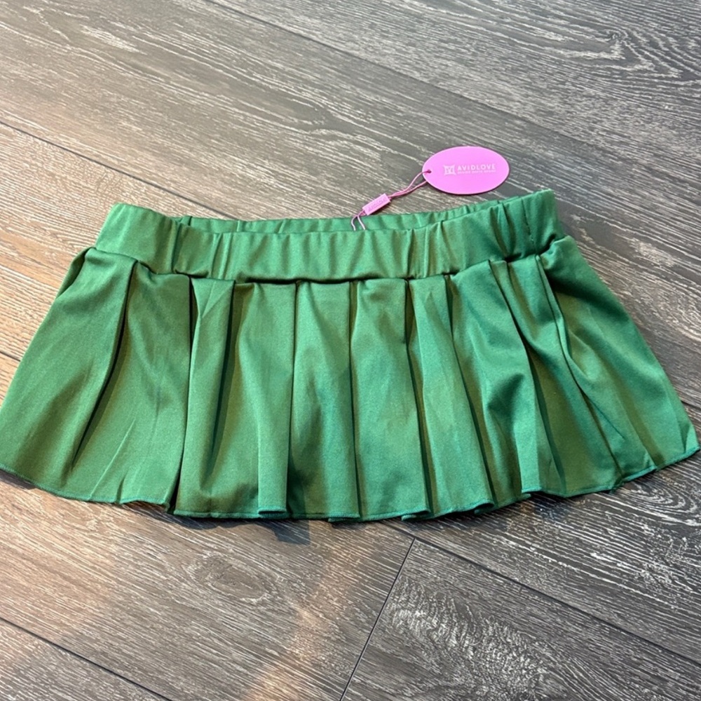 Avidlove Green Pleated Skirt
